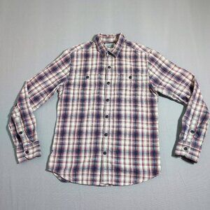 Converse One Star button down shirt men's sz S multi-colour purple plaid pattern